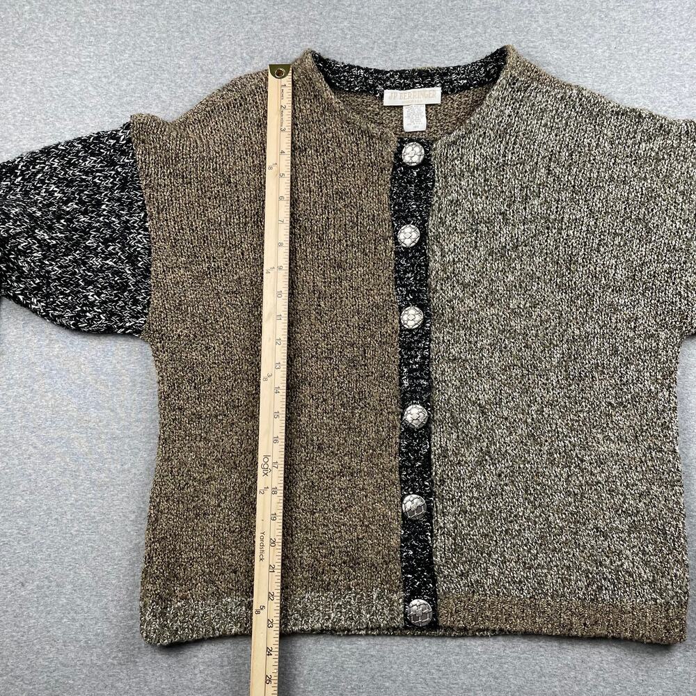 Vintage JP Berringer Cardigan Sweater Womens L Colorblock Button-Front Grandpa - Picture 6 of 16